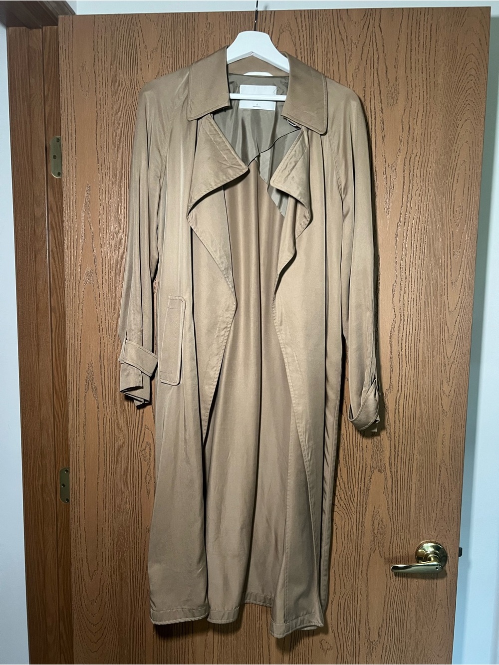 Aritzia Long Tan Trench Coat